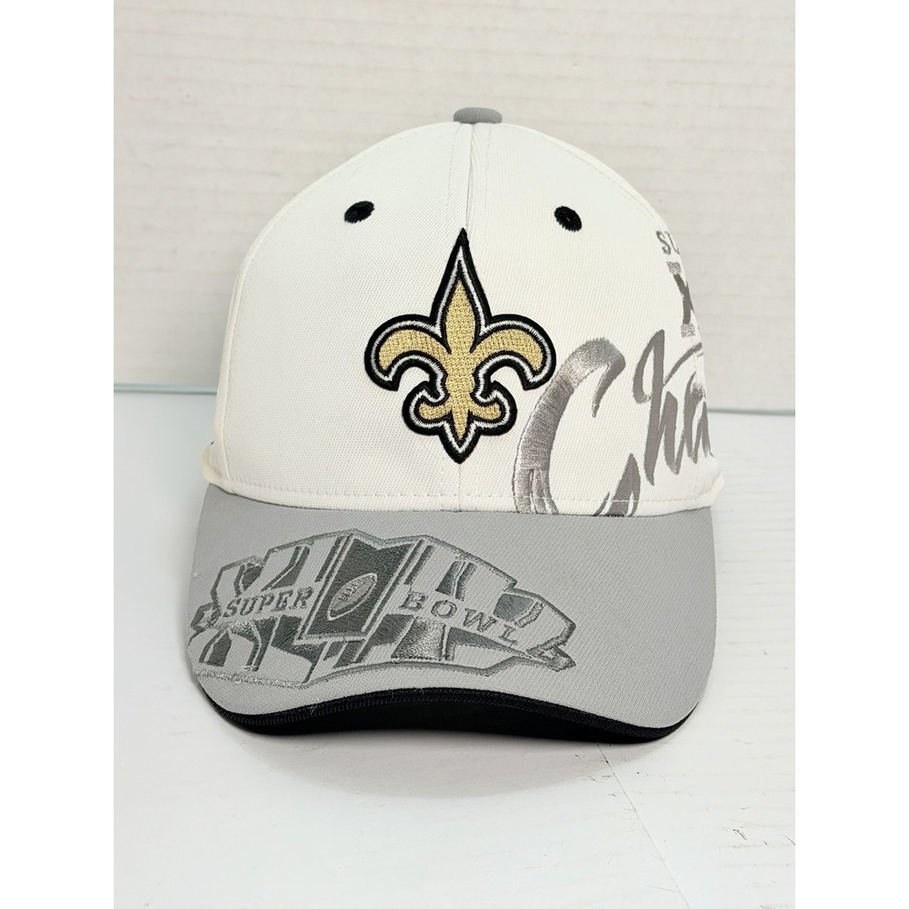 New Orleans Saints Super Bowl Hat NFL XLIV Champions Cap‎ White Reebok One Size